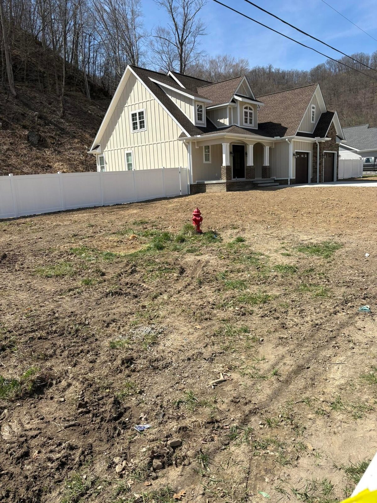 Newly built home exterior in the Kentucky hills