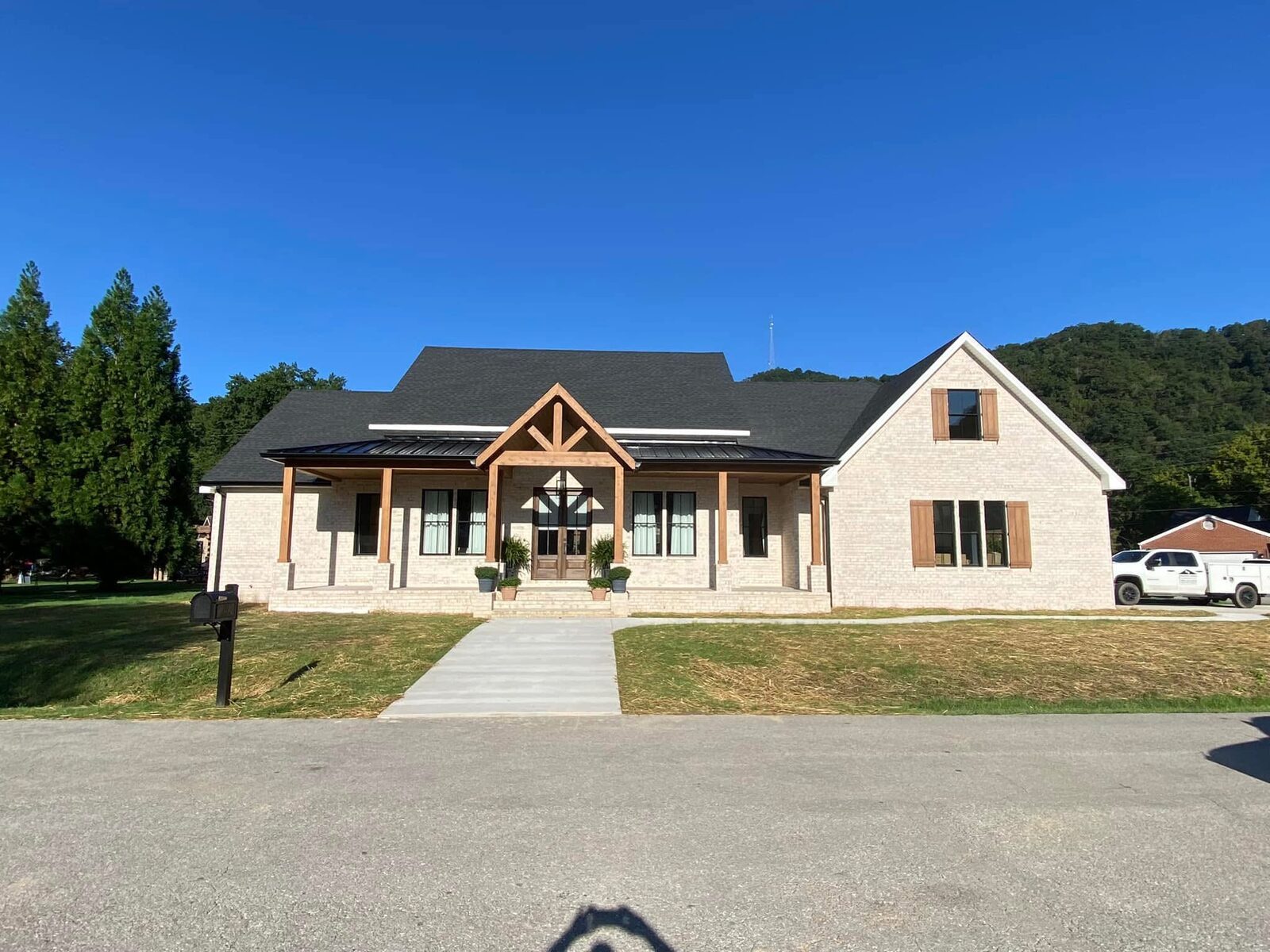 Farmhouse-style custom home exterior