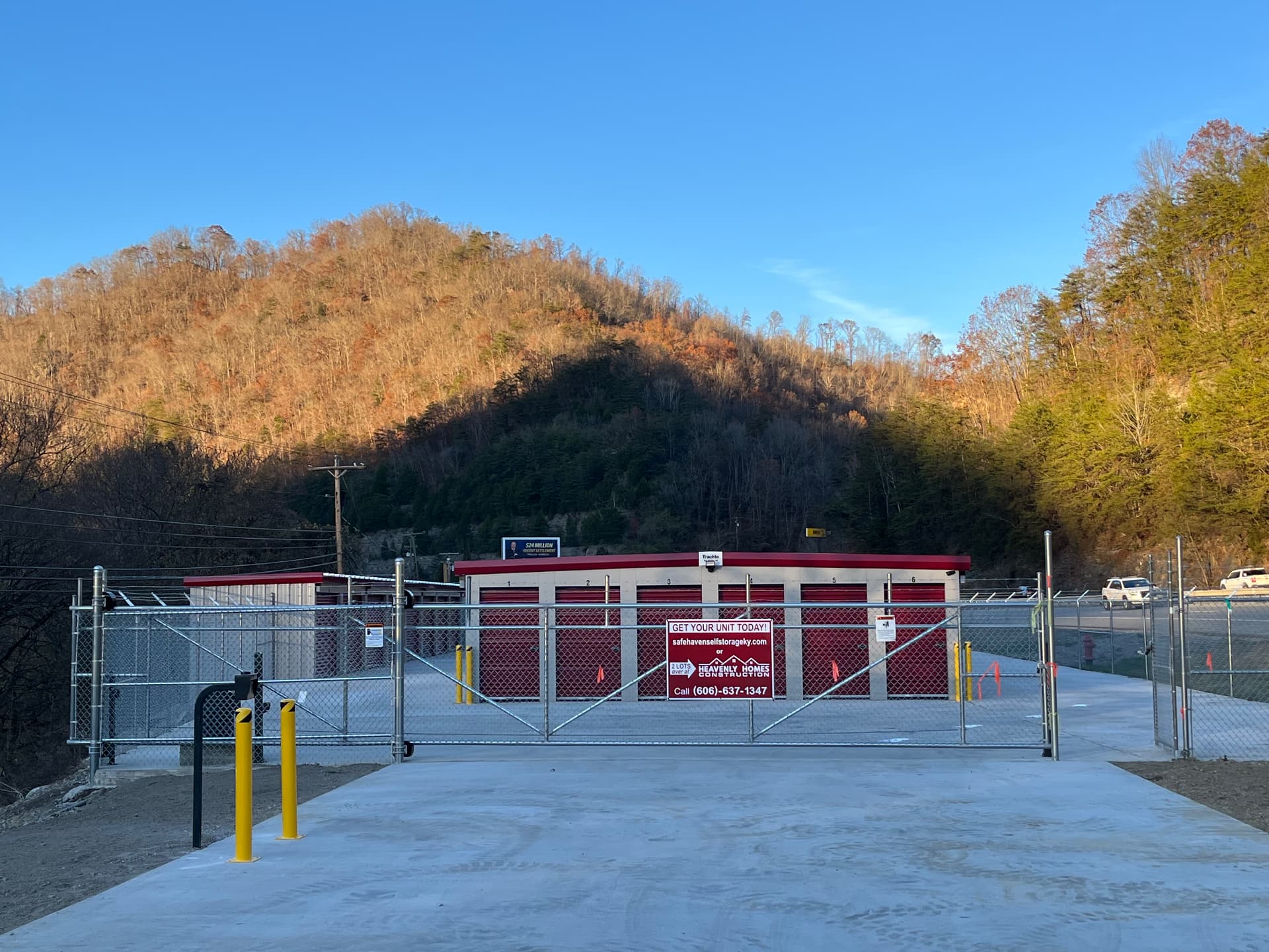 Gated entrance to Safe Haven Self Storage in Pikeville, Kentucky